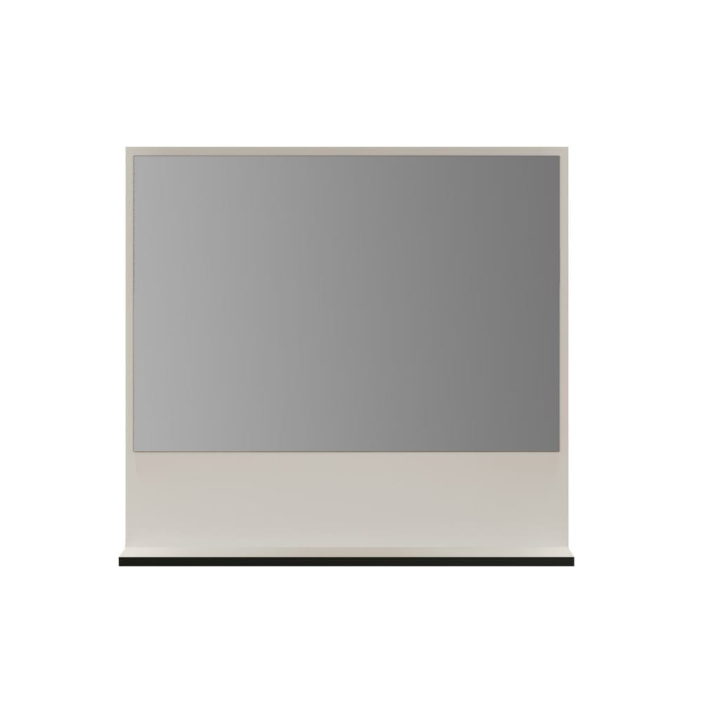 Miroir mural avec 1 tablette L80 cm - Gris et Noir