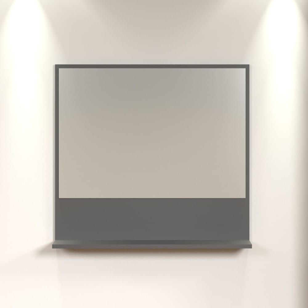 Miroir mural avec 1 tablette l80 cm - gris anthracite