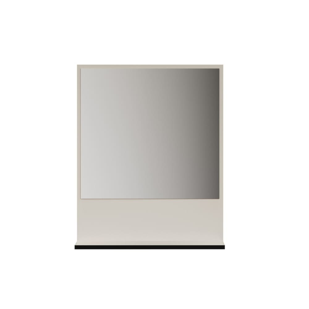 Miroir mural avec 1 tablette L60 cm - Gris et Noir
