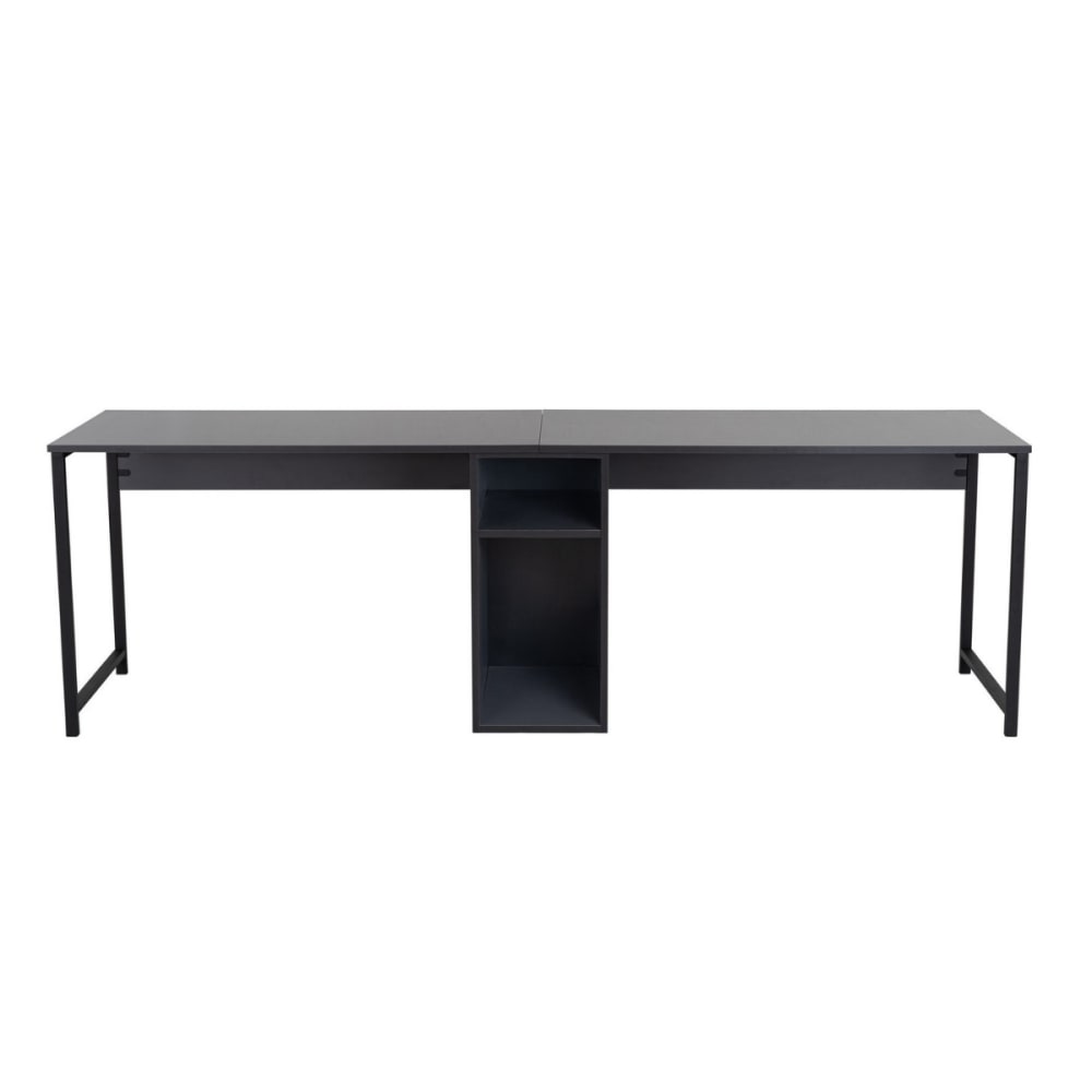 Calicosy Doppelschreibtisch L240 cm - TWIN - style modern Schwarz Spanplatte