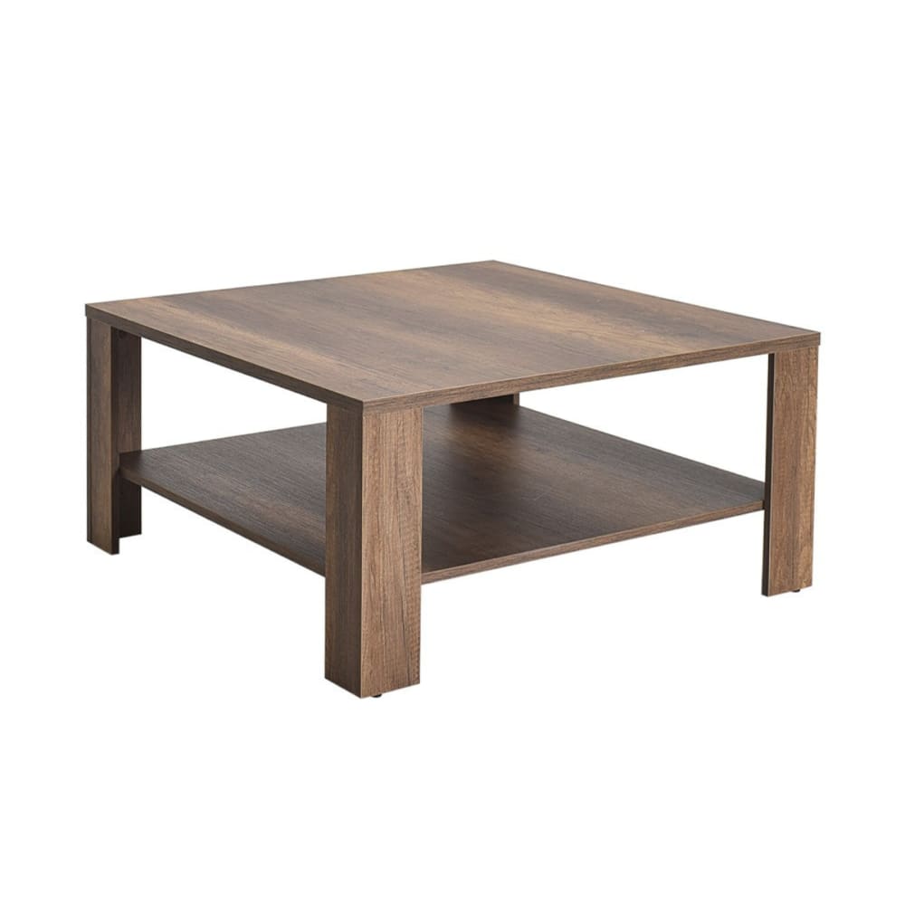 Table basse 1 étagère L90 cm - Effet Noyer
