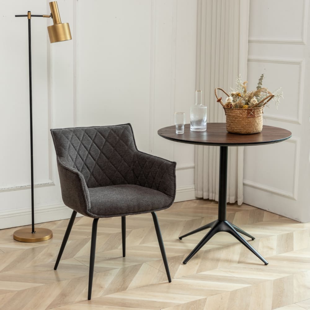 Lot de 2 chaises de séjour L58 cm - Gris Anthracite