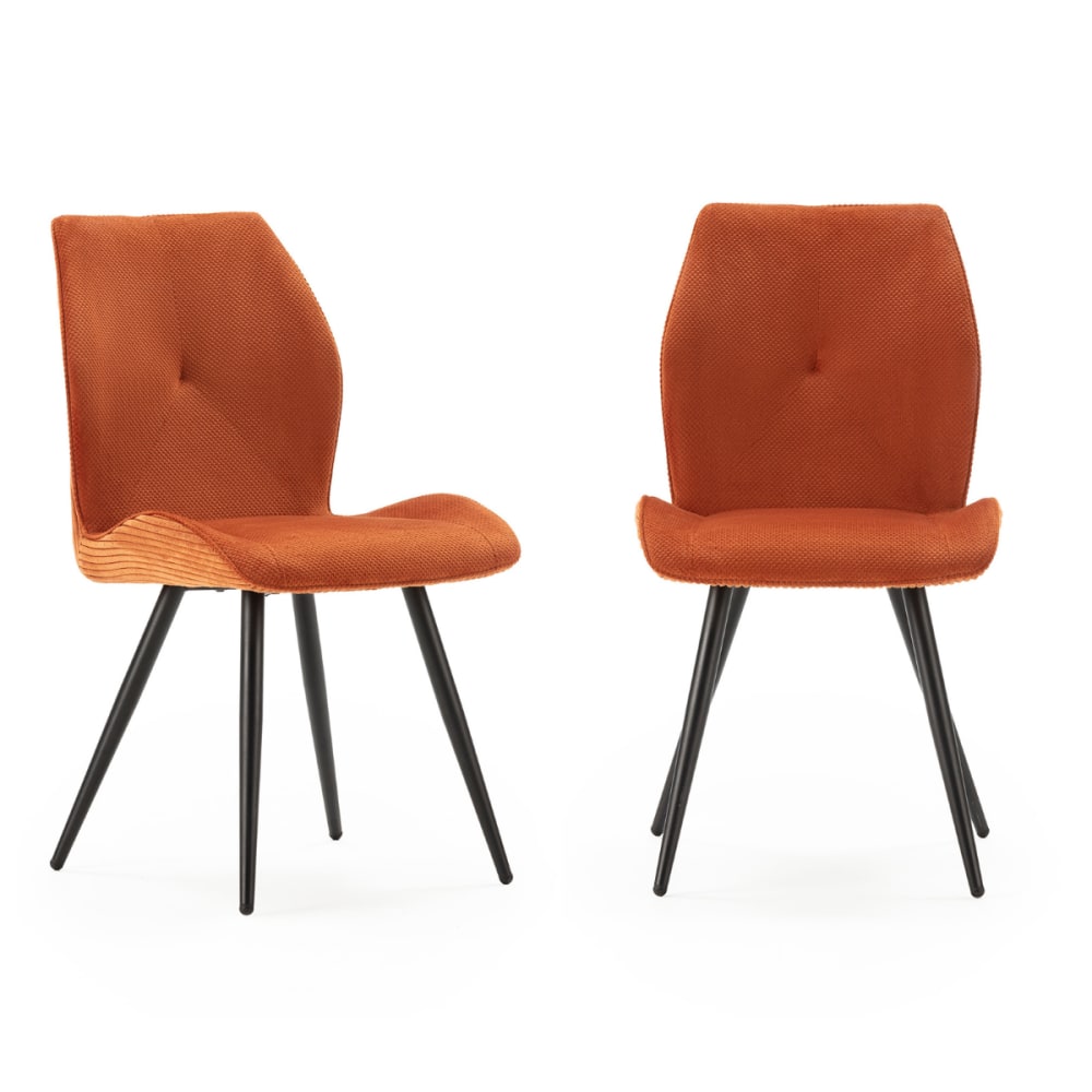Calicosy Set mit 2 Stoffstühlen, Breite 45 cm - Orange style modern orange Stoff