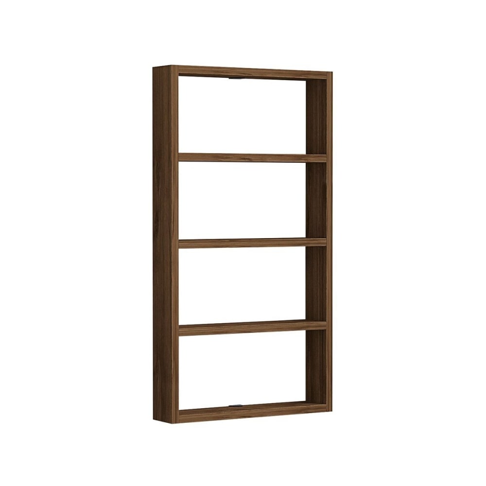 Etagère murale 4 tablettes H80 cm - Effet Noyer