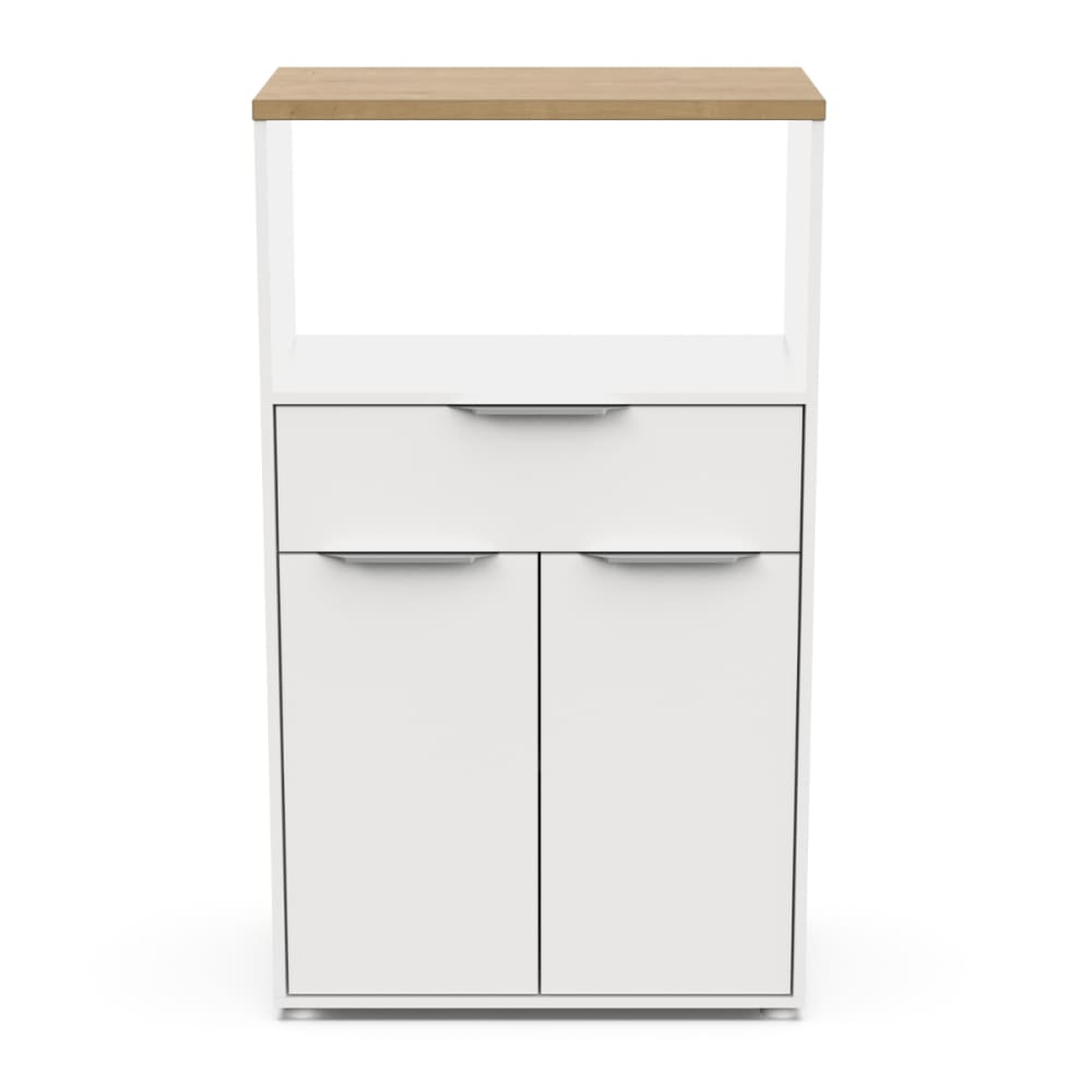 Desserte 2 portes, 1 tiroir et 1 niche L70,5 cm - Effet Bois clair