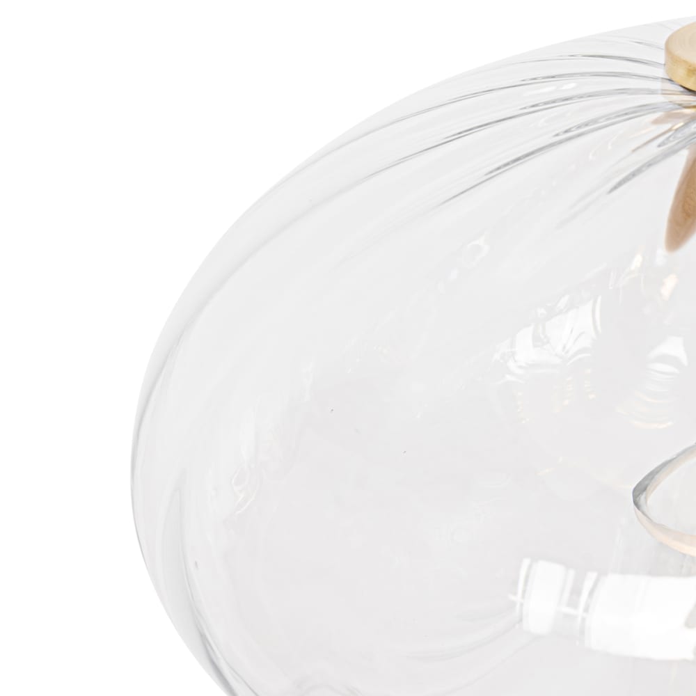 Lampe suspension dorée verre ronde 3 lumières