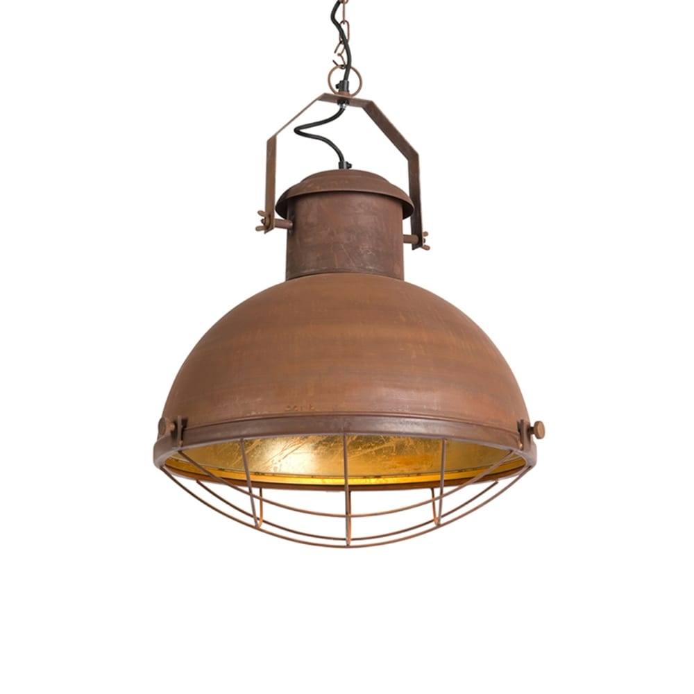 Lampe suspendue rouille or intérieur