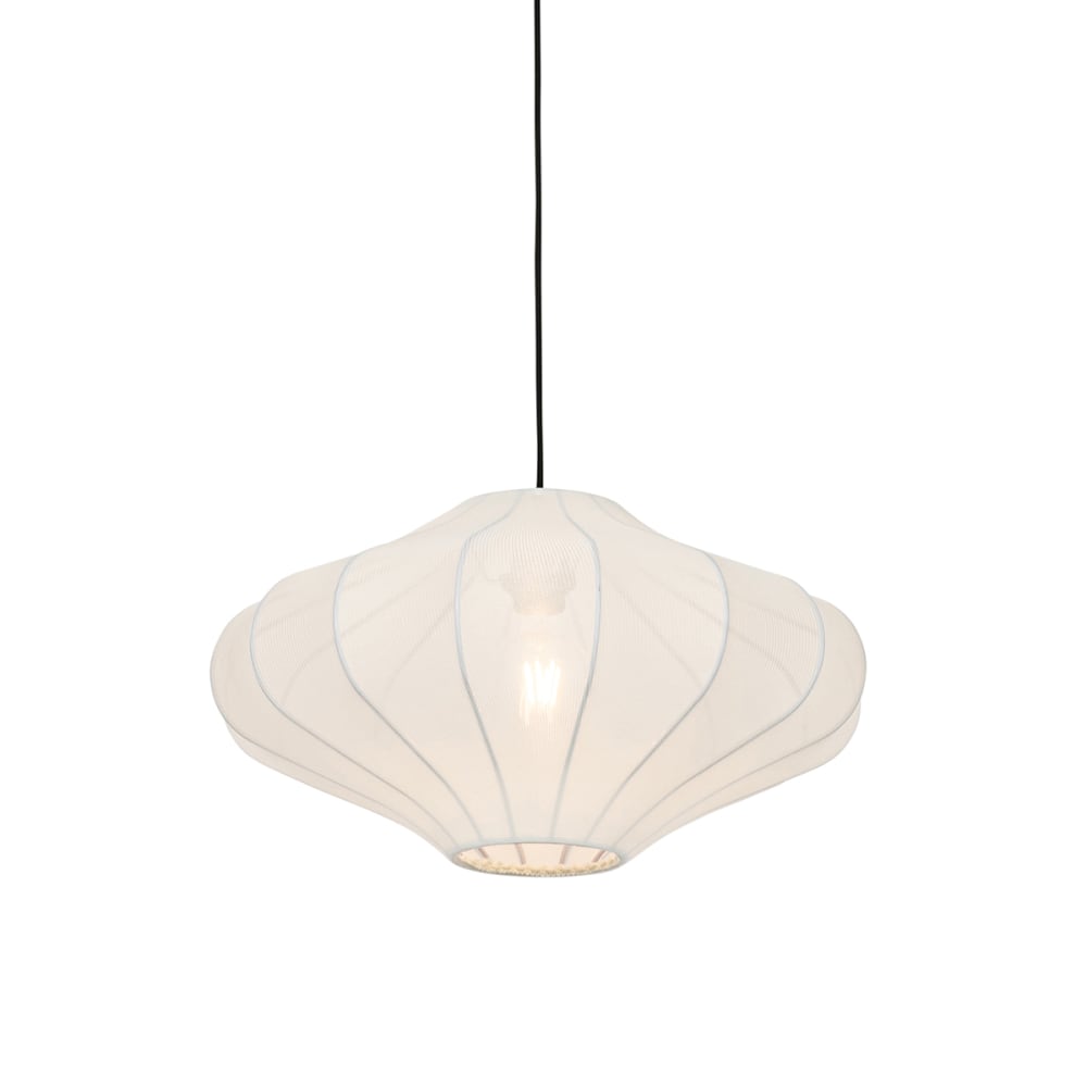 QAZQA Japandi-Pendelleuchte Weiß 50 cm style modern Weiß Stoff