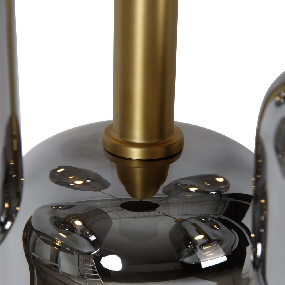 Lampe suspension noire or verre fumé 5 — vue 3