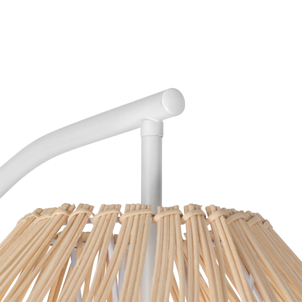 Lampadaire blanc rotin — vue 4