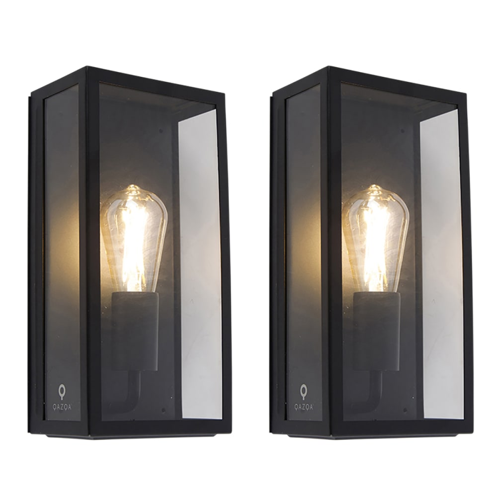 Set de 2 appliques extérieur noir