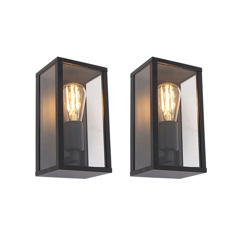Lot de 2 appliques industrielles noires