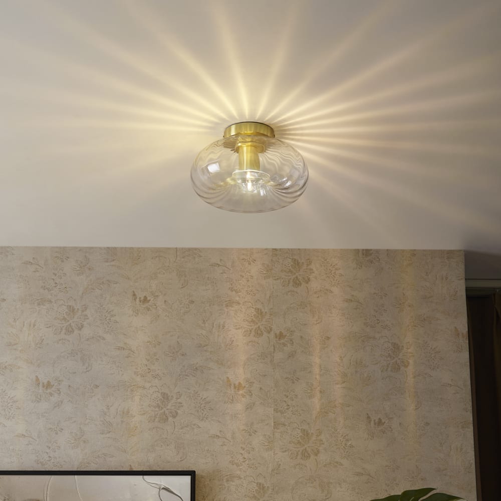 Art-Deco-Deckenleuchte Gold mit Glas - Maisons Du Monde