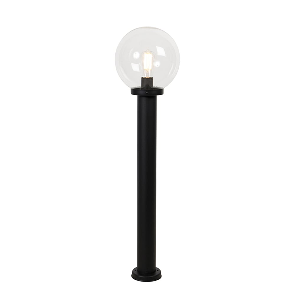 Lampe extérieur pied noire sphère transparente