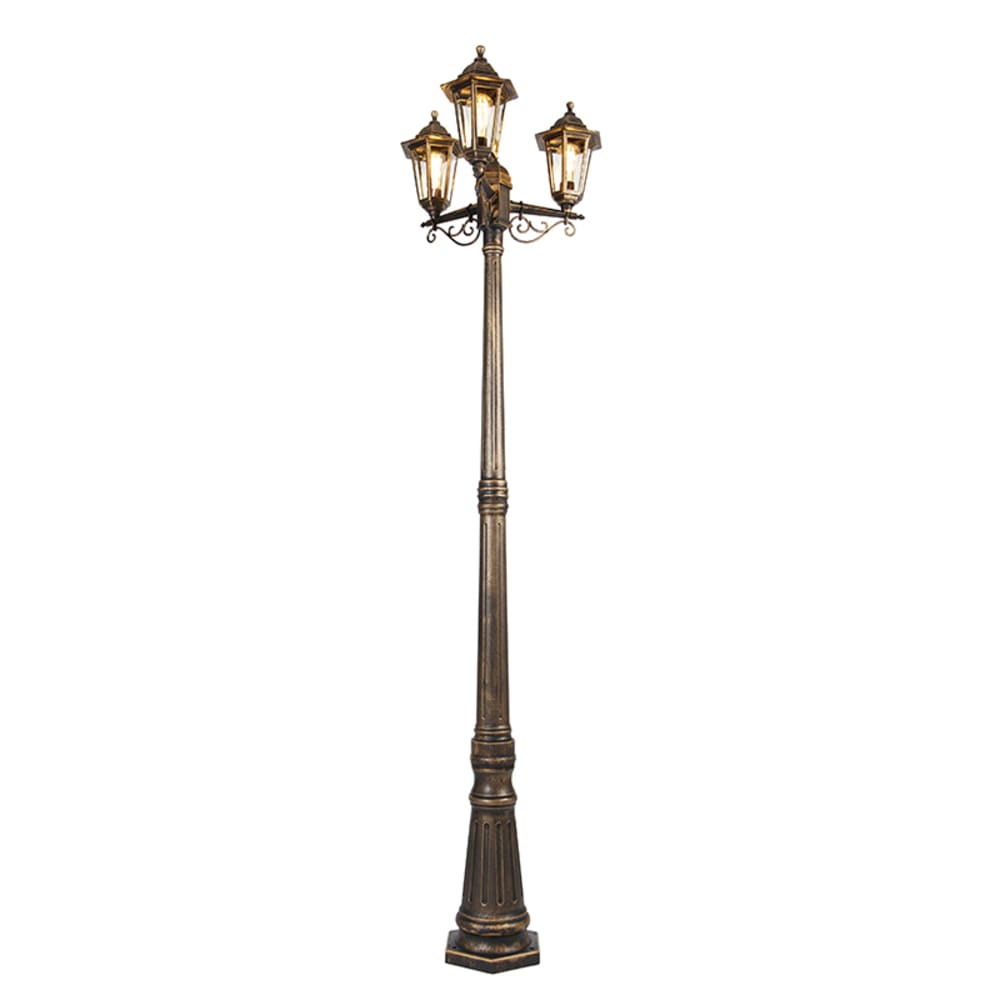 Lanterne extérieur antique dorée 3 lumières
