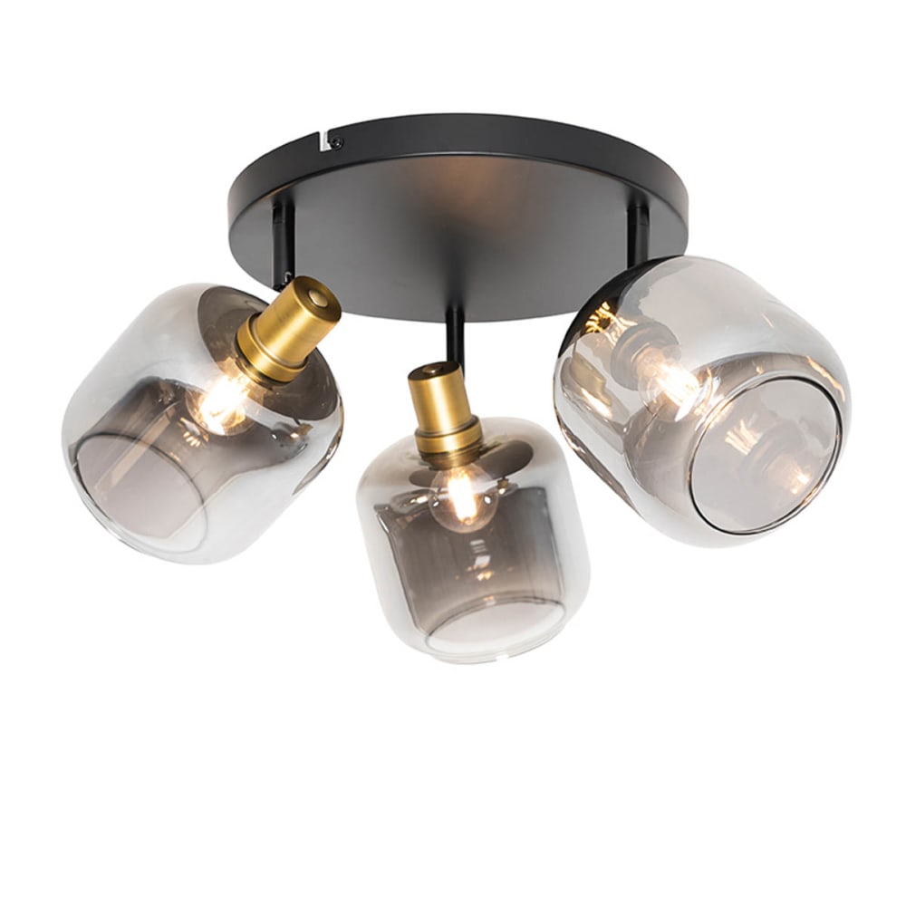 Deckenstrahler Schwarz Gold Rauchglas WiFi - Maisons Du Monde