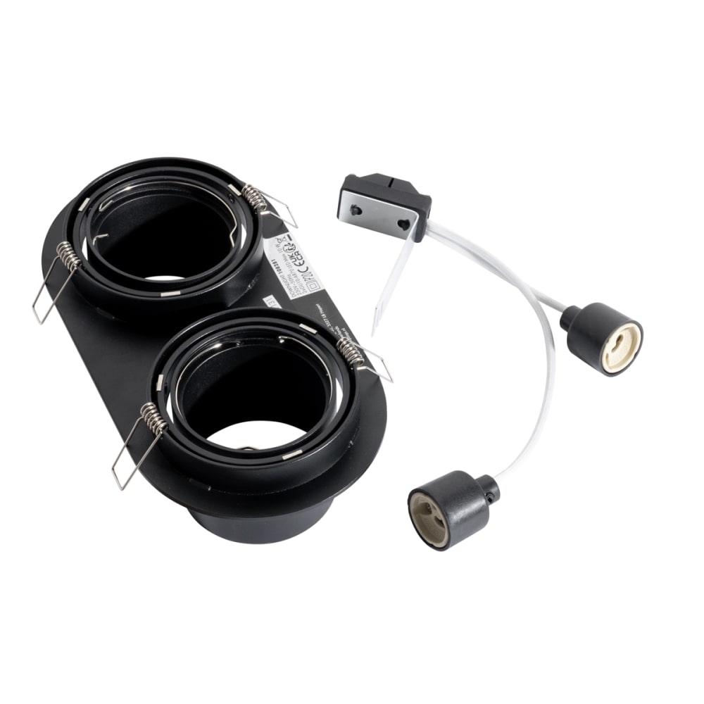 Spot encastré rond noir inclinable 2 lumières — vue 4