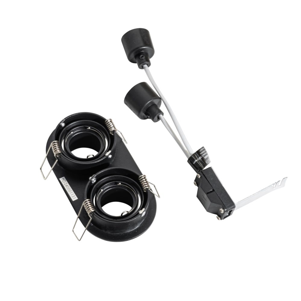 Spot encastré rond noir inclinable 2 lumières — vue 4