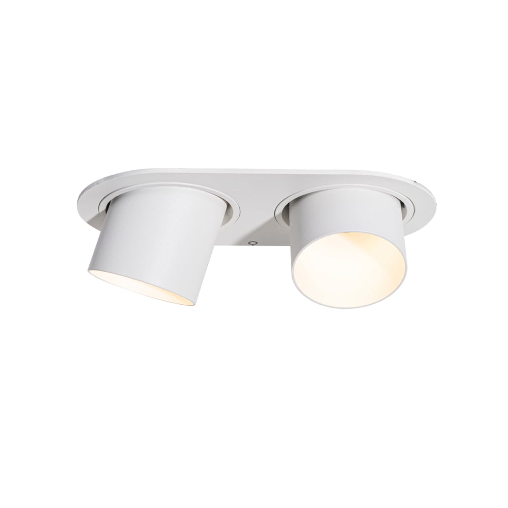 Spot encastré arrondi blanc 2 lumières — vue 3
