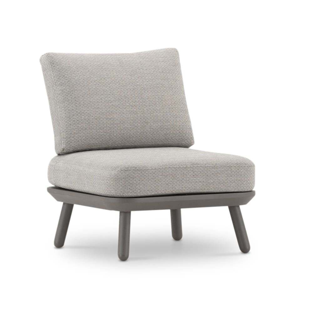 Fauteuil de jardin taupé et corde beige