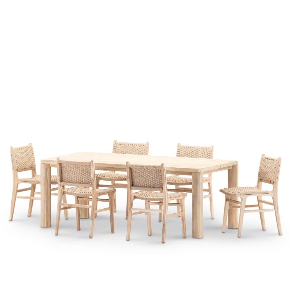 Set de repas 6p table 200x100