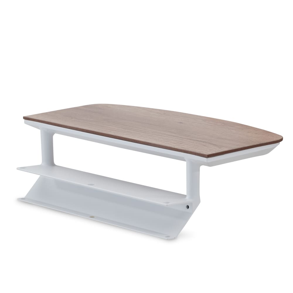 Table d'appoint de jardin modulable blanche et imitation bois