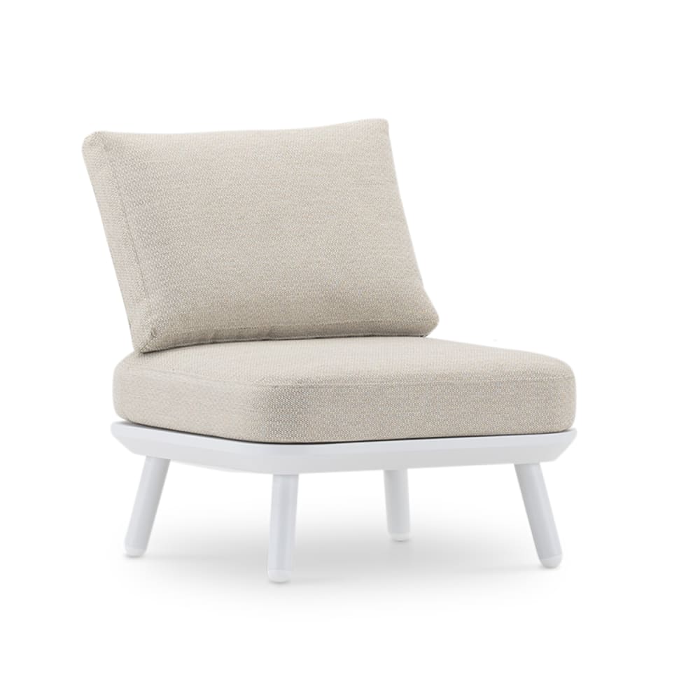 Fauteuil de jardin blanc et corde beige