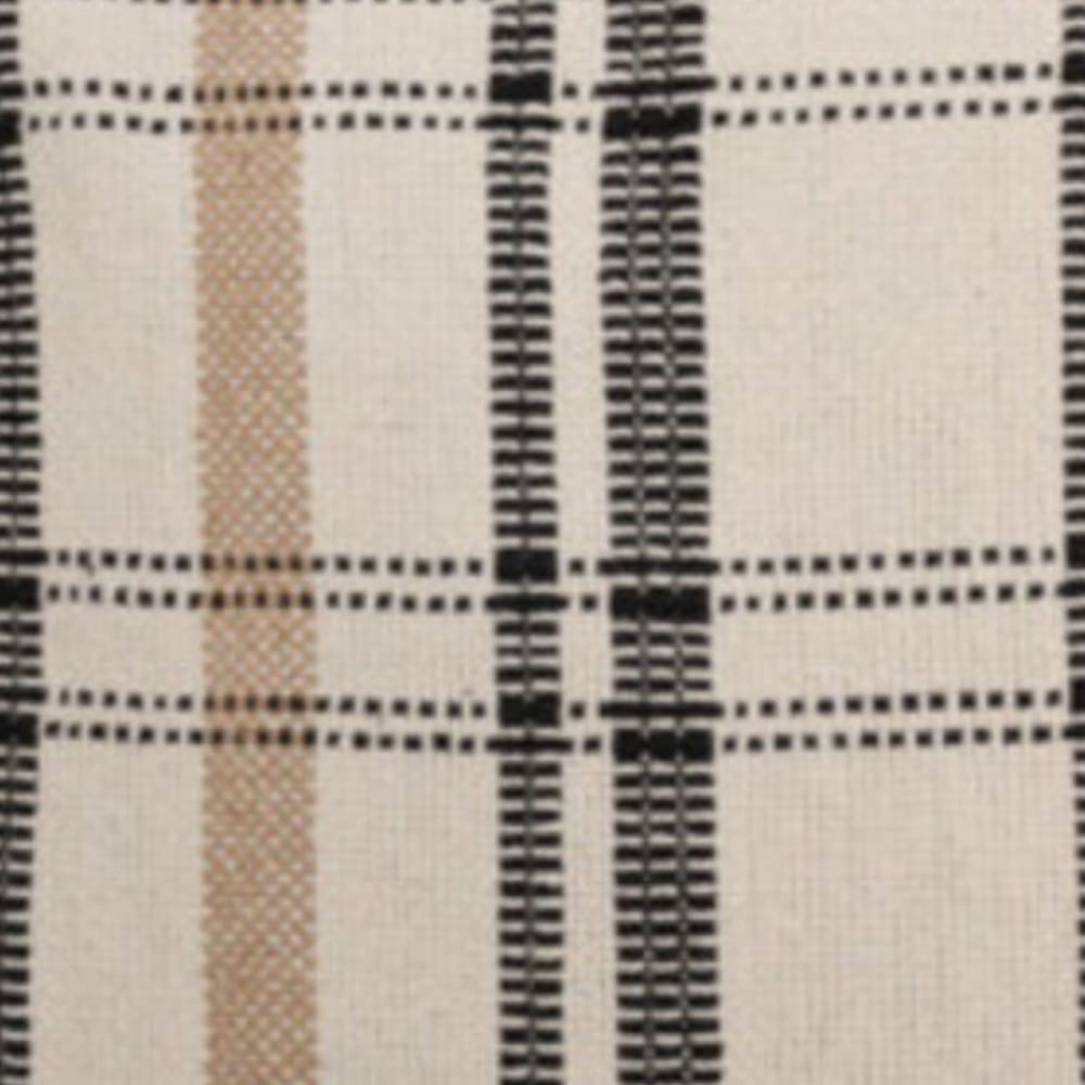 Coussin en coton à carreaux blanc, marron et noir 45x45cm — vue 3