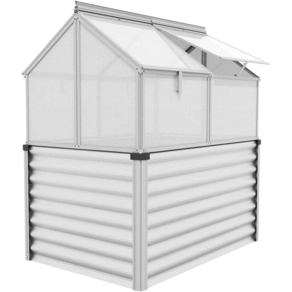 Carré potager surélévé avec serre gaia jumbo zinc aluminium