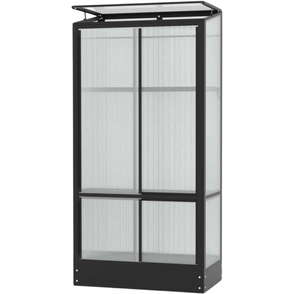 Serre de balcon en polycarbonate 4 mm et aluminium polis noir