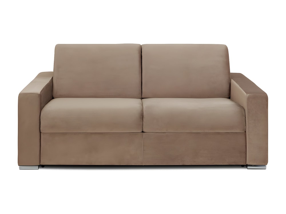 Canapé convertible velours 3 places beige