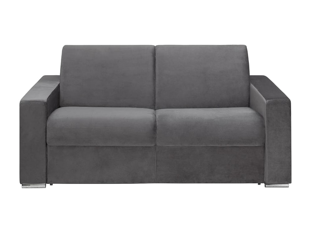Canapé convertible velours 2 places gris anthracite