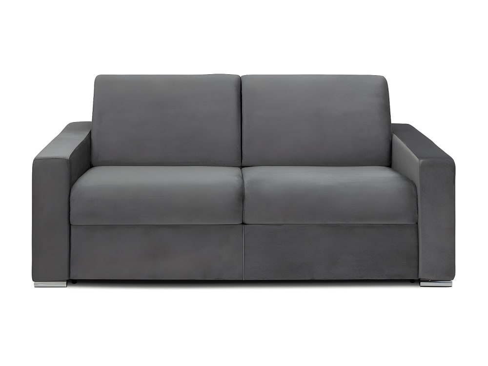 Canapé convertible velours 3 places gris anthracite