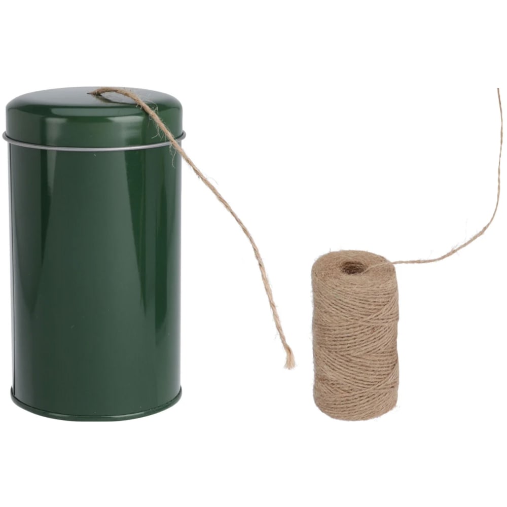 Ficelle en jute avec boîte distributrice de ficelle métal vert 100M