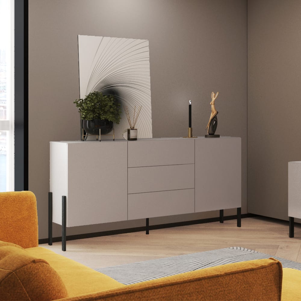 Langes Sideboard 2 Türen 3 Schubladen Melaminbeschichtete Platten