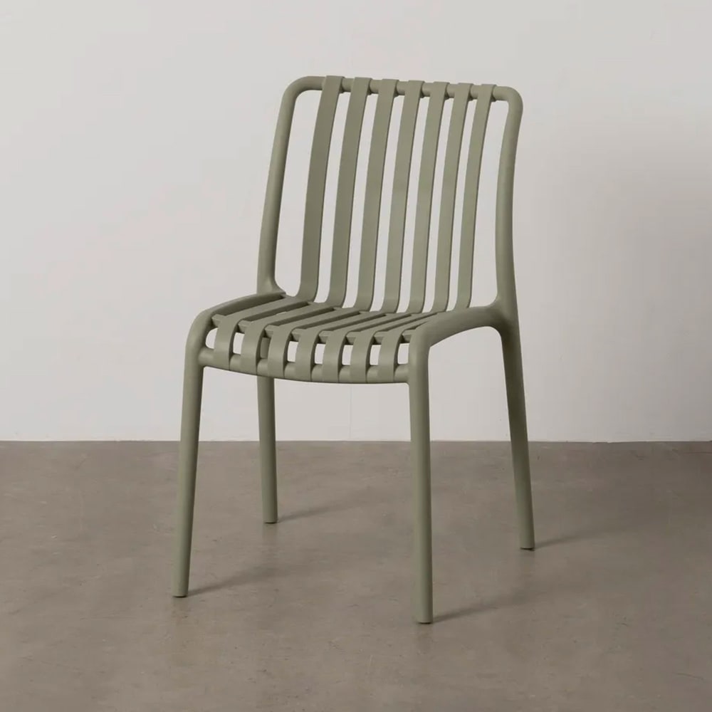 Chaise de jardin en polypropylène vert 50x58x80cm