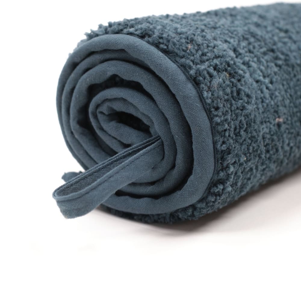 Tapis tufté uni 70x130 cm bleu — vue 3