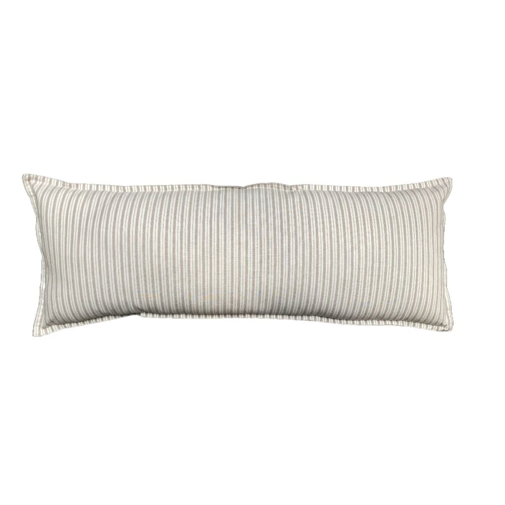 Coussin rectangulaire coton imprimé rayé 35x90 cm beige