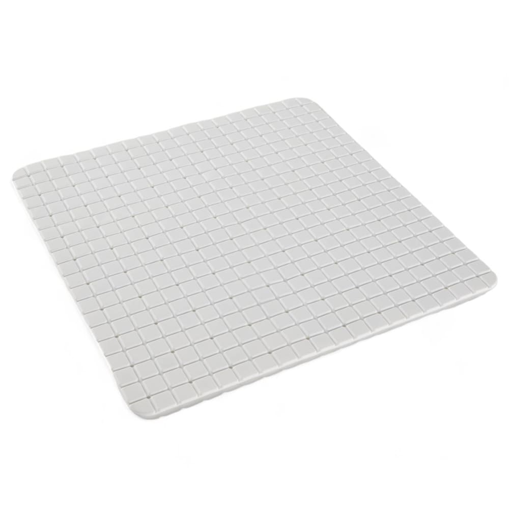 Tapis de douche antidérapant avec ventouses  50x50cm blanc