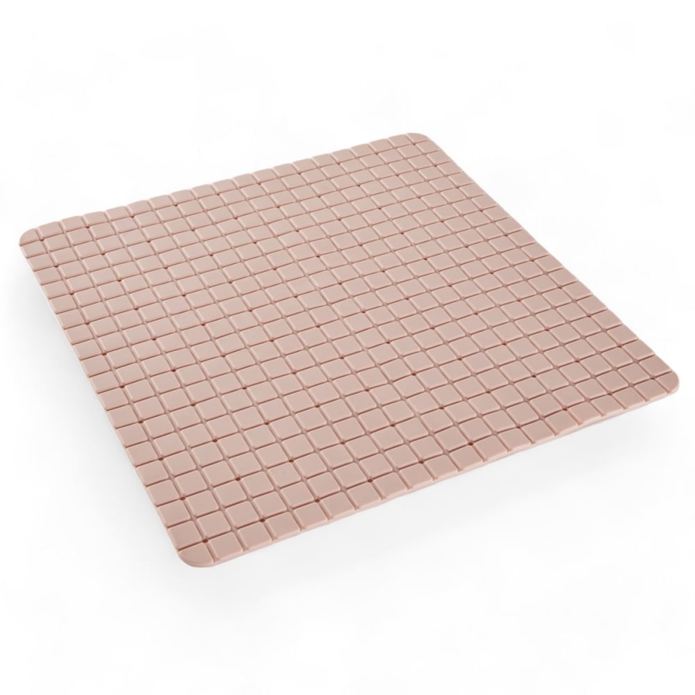 Tapis de douche antidérapant avec ventouses  50x50cm rose