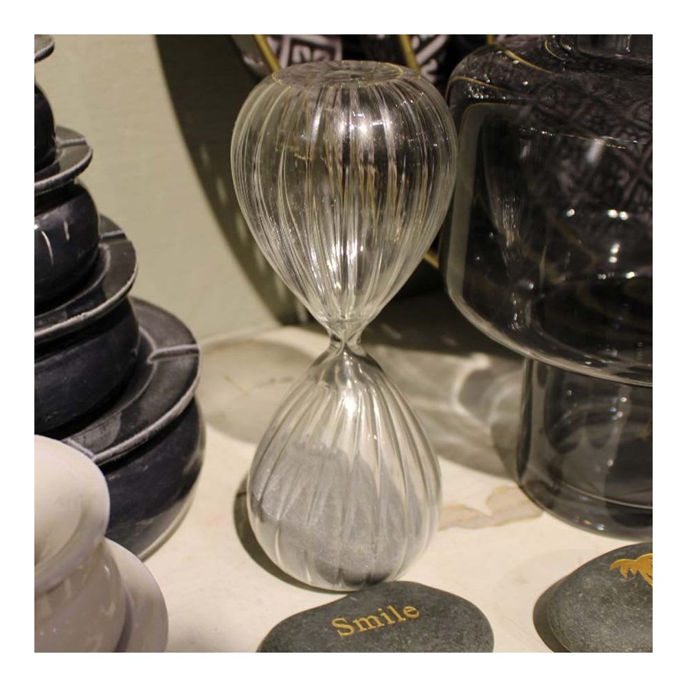 Sablier en verre strié 15 min — vue 3