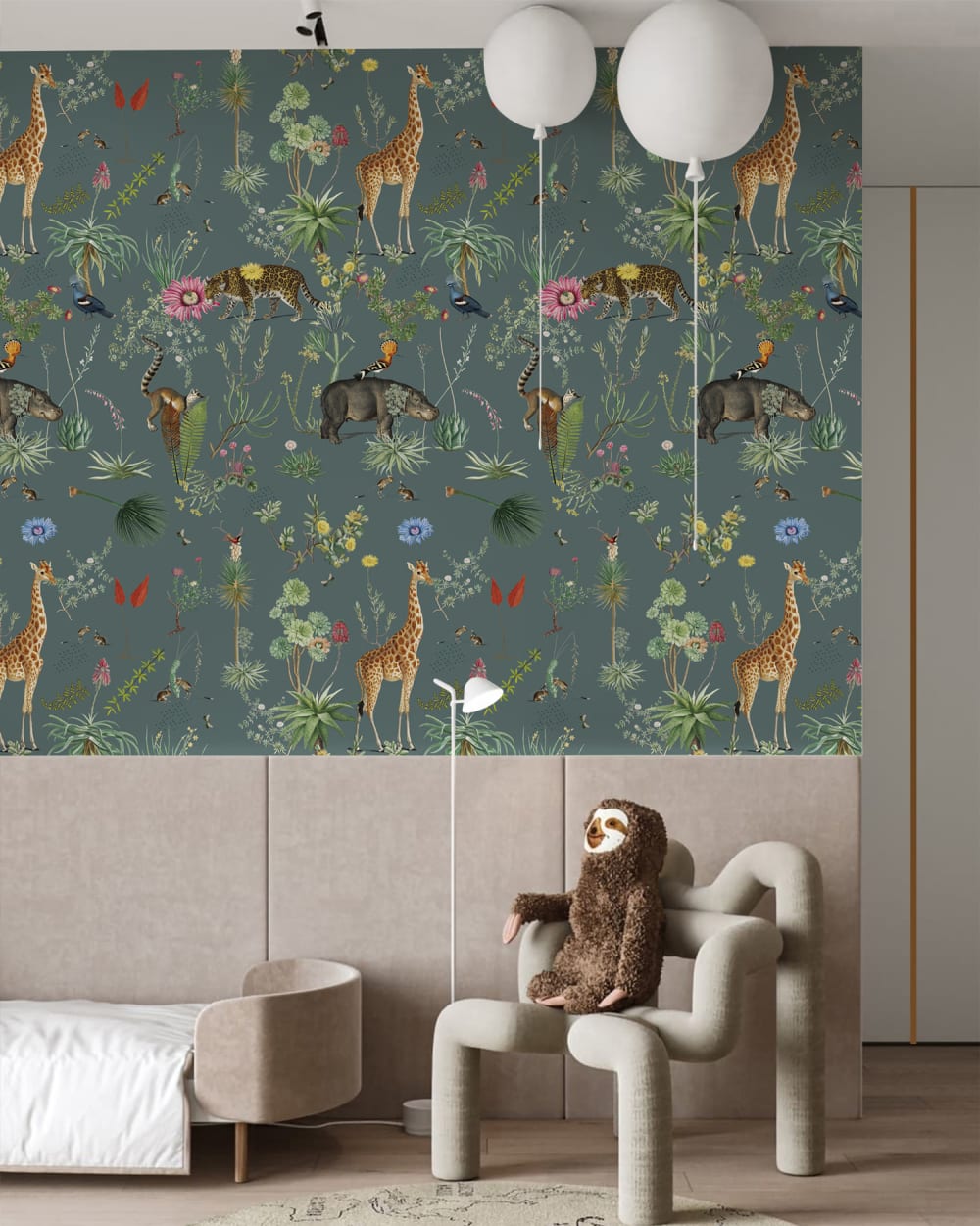 Papier peint panoramique Bestiaire Botanique Motif — vue 4