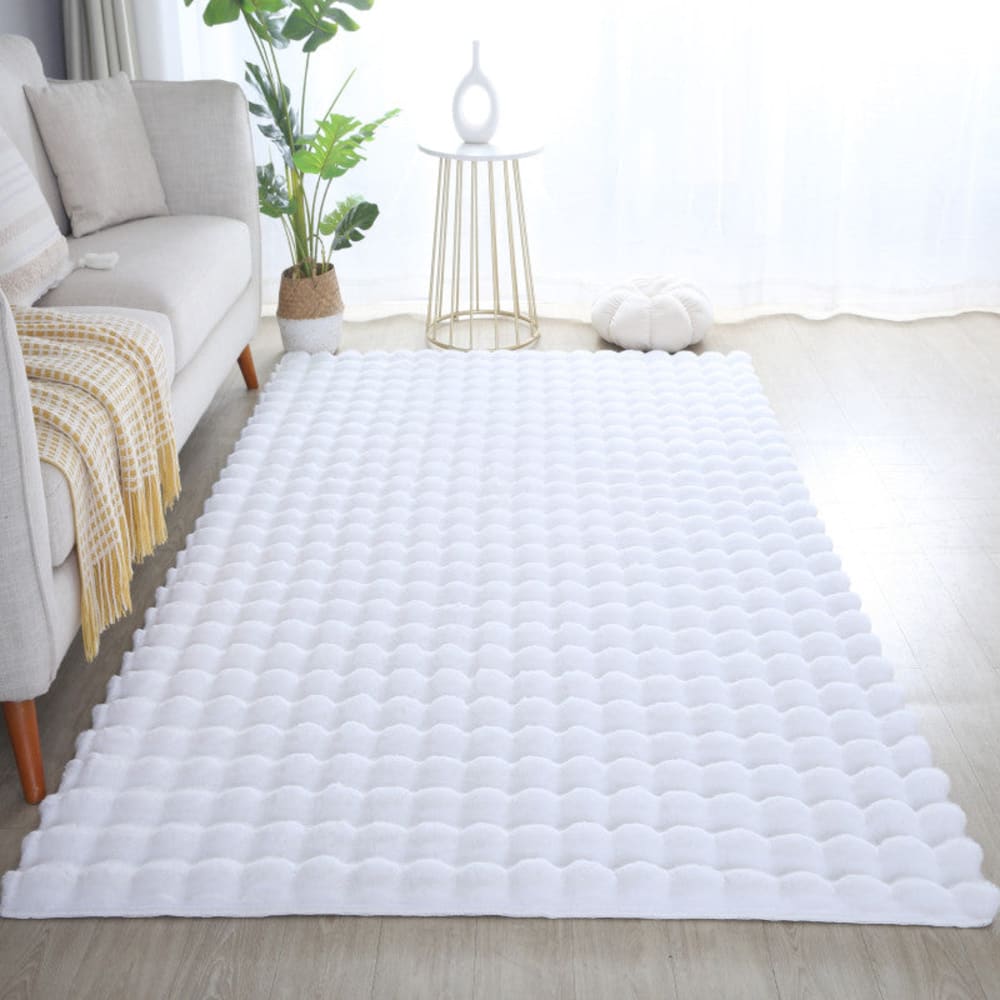 Tapis de fourrure à relief blanc 160x230cm — vue 3