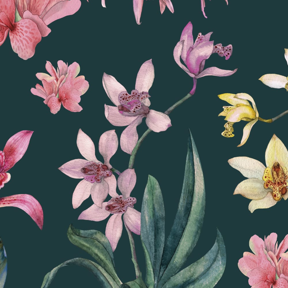 Panoramawandbild Denise's Blumen - Maisons Du Monde