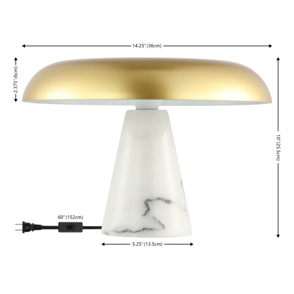 Lampe de table en métal, or — vue 4