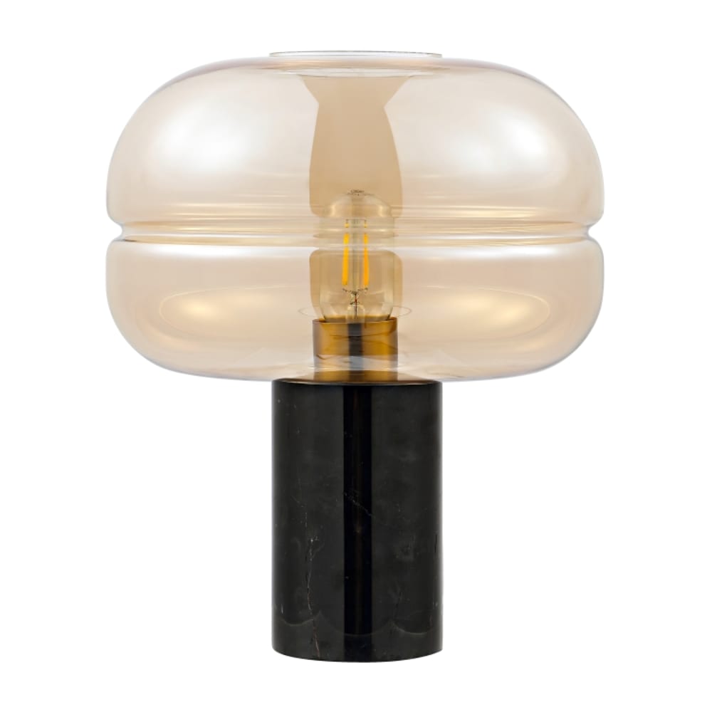 Lampe de table en marbre/verre/fer, noir — vue 3