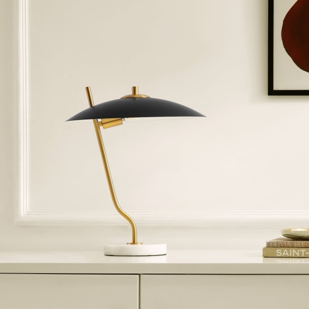Lampe de table en marbre/métal, noir — vue 3