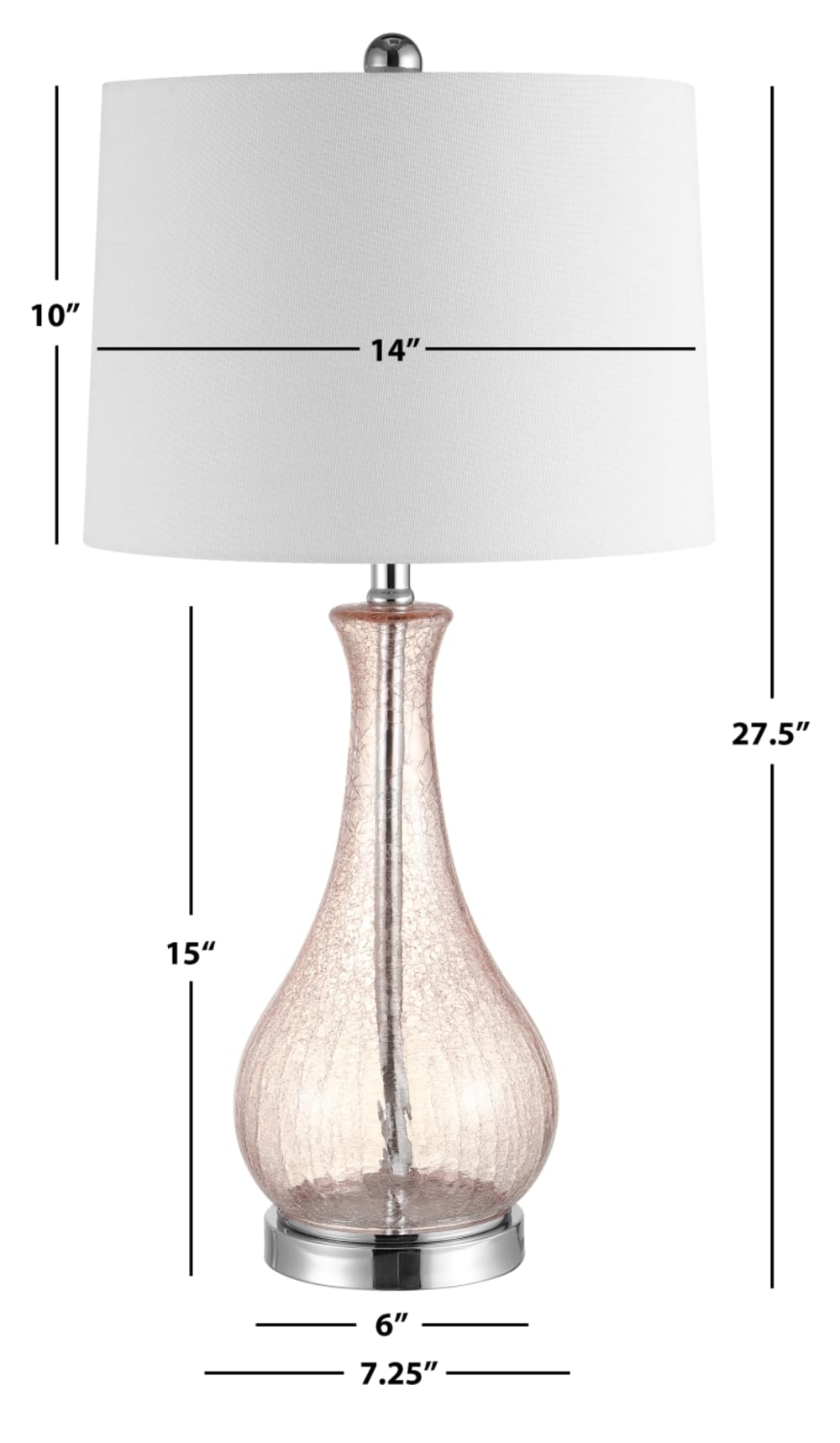Lampe de table en verre rose — vue 4