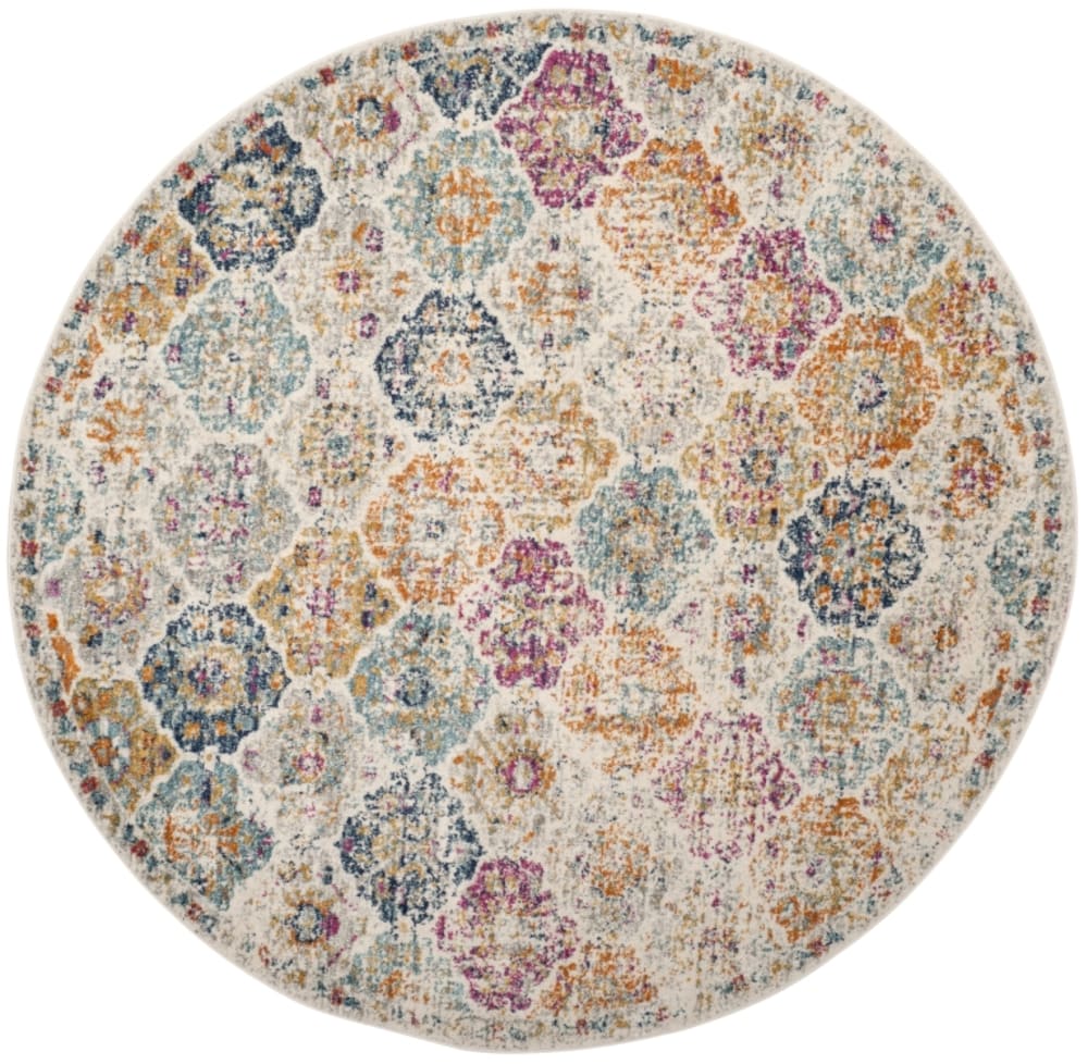 Safavieh Moderner Schick Polypropylen-Teppich in Beige/Mehrfarbig, 122 cm style modern Mehrfarbig Pp - Polypropylen