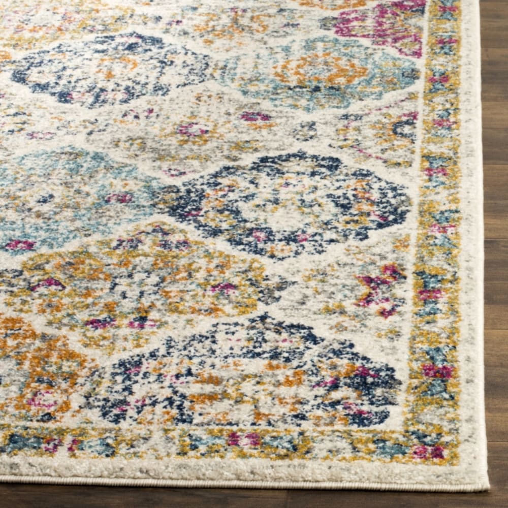 Tapis chic moderne en polypropylène beige/multicolore, 122 x 122 cm — vue 4